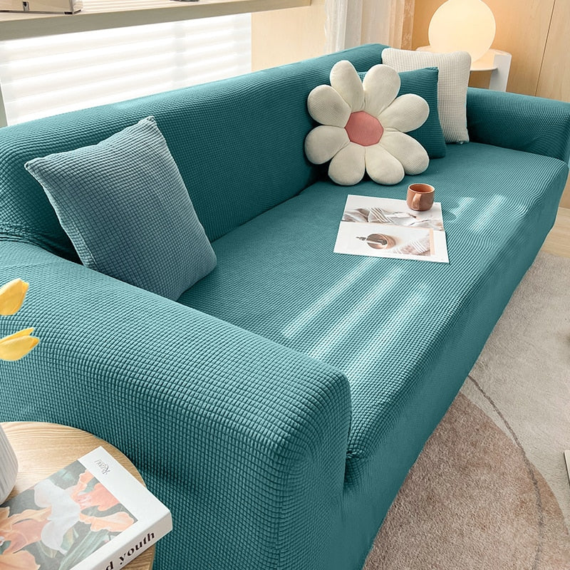 Waterproof Jacquard Green Sofa Covers 1/2/3/4 Seats Solid Couch Cover Green Color Sofa Cover Protector Bench Covers - Image 8