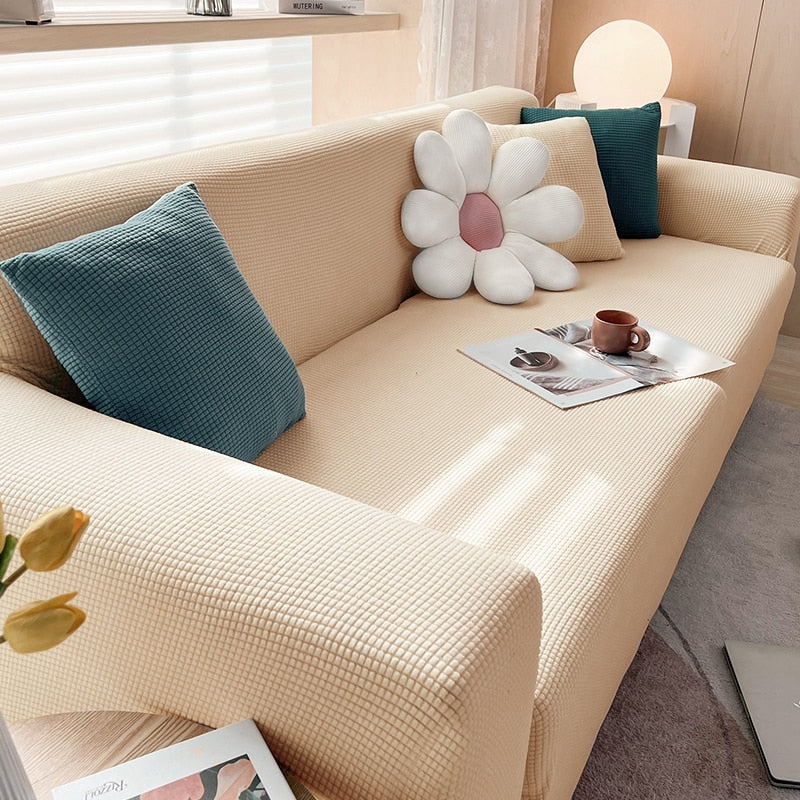 Waterproof Jacquard Green Sofa Covers 1/2/3/4 Seats Solid Couch Cover Green Color Sofa Cover Protector Bench Covers - Image 9