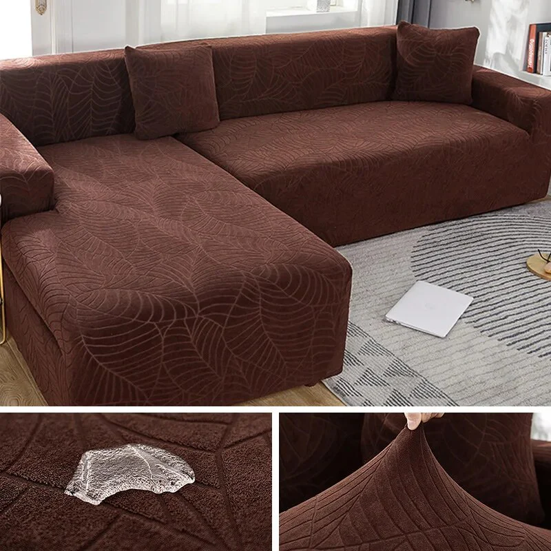 Waterproof Jacquard L Shaped Sofa Covers 1/2/3/4 Seats Solid Couch Slipcover Corner Sofa Cover Protector Bench Covers - Image 10