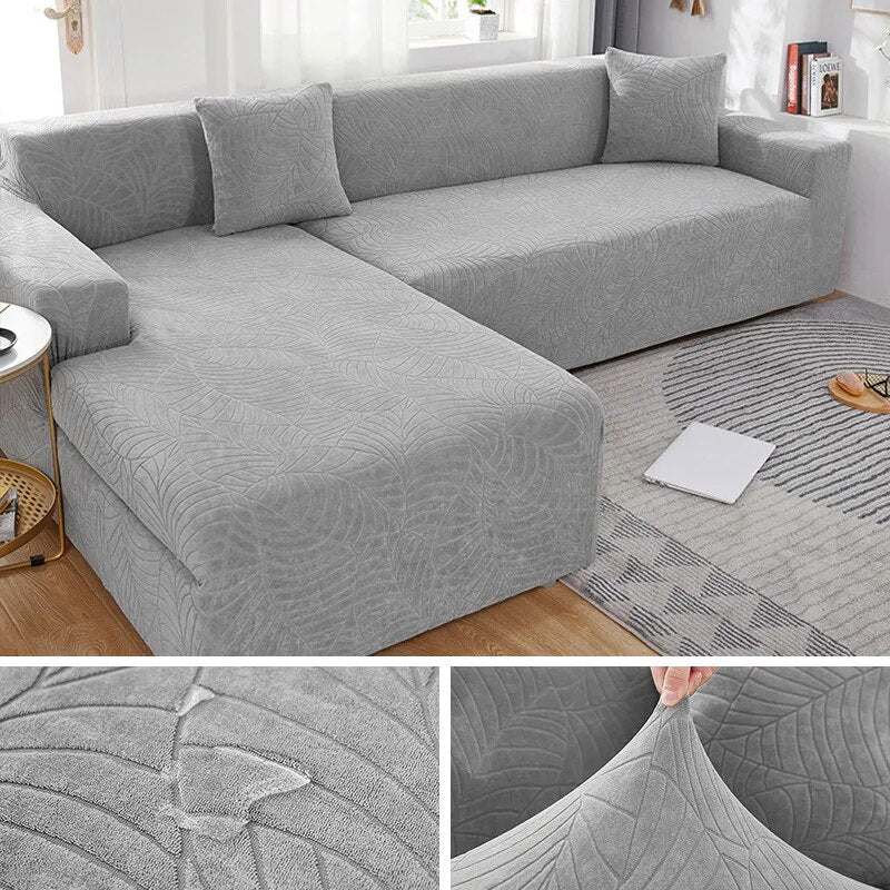 Waterproof Jacquard L Shaped Sofa Covers 1/2/3/4 Seats Solid Couch Slipcover Corner Sofa Cover Protector Bench Covers - Image 11