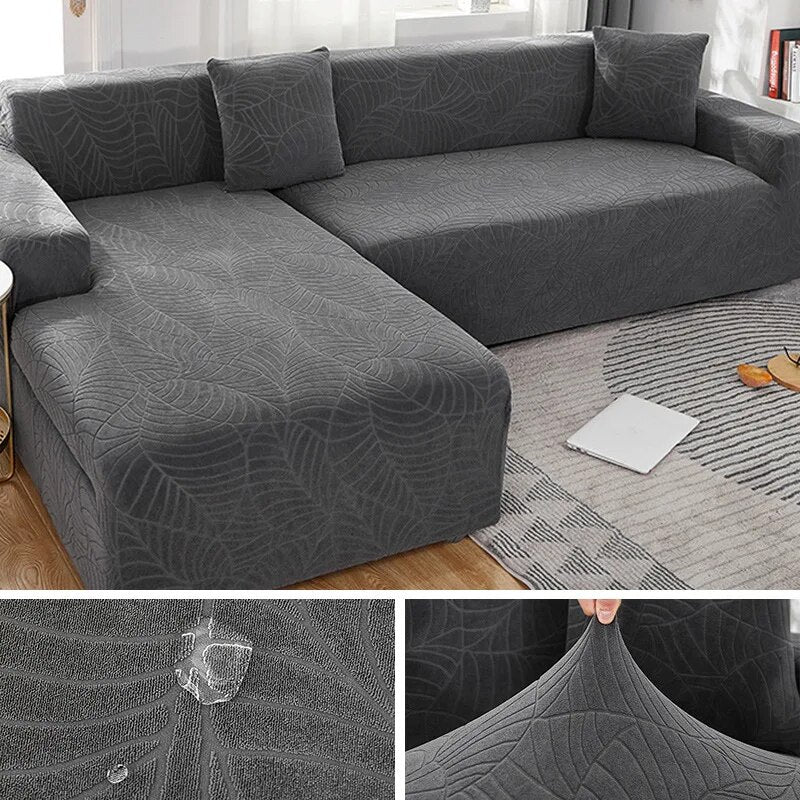 Waterproof Jacquard L Shaped Sofa Covers 1/2/3/4 Seats Solid Couch Slipcover Corner Sofa Cover Protector Bench Covers - Image 14