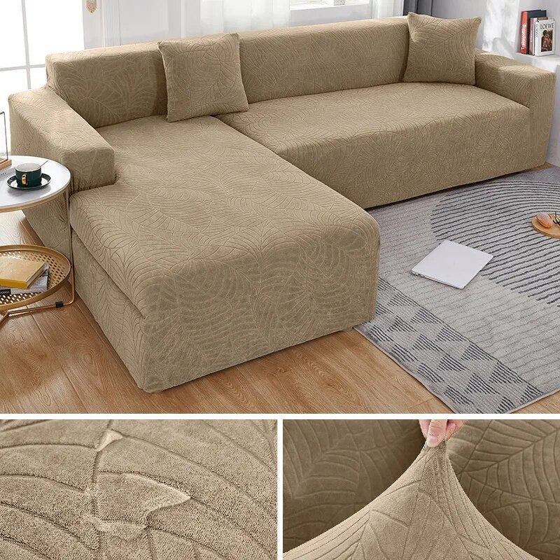 Waterproof Jacquard L Shaped Sofa Covers 1/2/3/4 Seats Solid Couch Slipcover Corner Sofa Cover Protector Bench Covers - Image 15