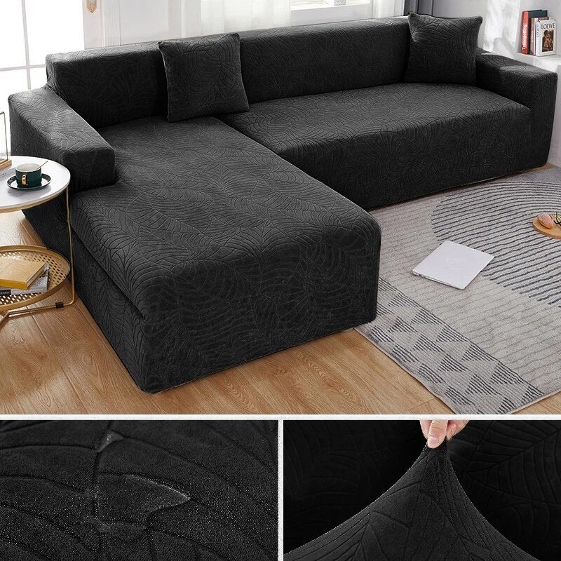 Waterproof Jacquard L Shaped Sofa Covers 1/2/3/4 Seats Solid Couch Slipcover Corner Sofa Cover Protector Bench Covers - Image 16
