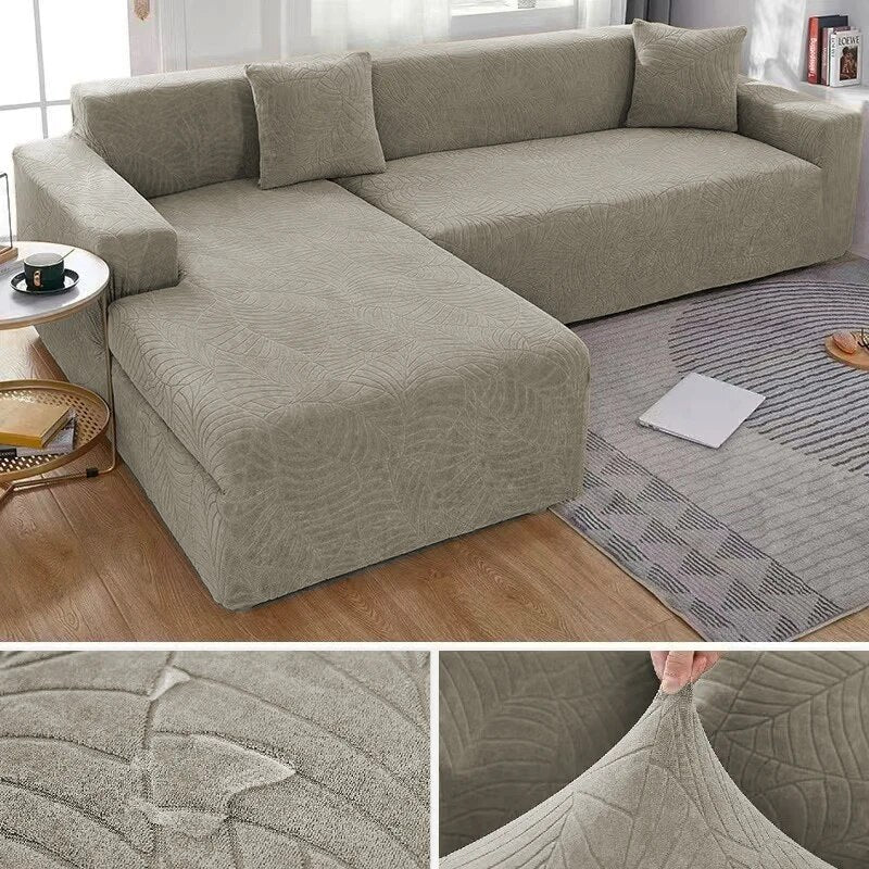 Waterproof Jacquard L Shaped Sofa Covers 1/2/3/4 Seats Solid Couch Slipcover Corner Sofa Cover Protector Bench Covers - Image 17