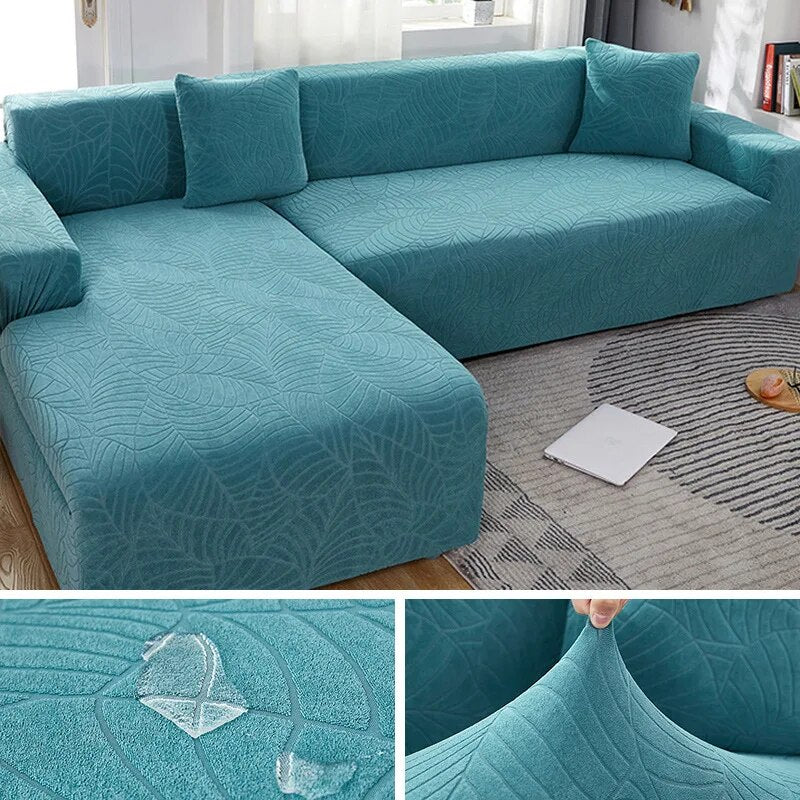 Waterproof Jacquard L Shaped Sofa Covers 1/2/3/4 Seats Solid Couch Slipcover Corner Sofa Cover Protector Bench Covers - Image 7