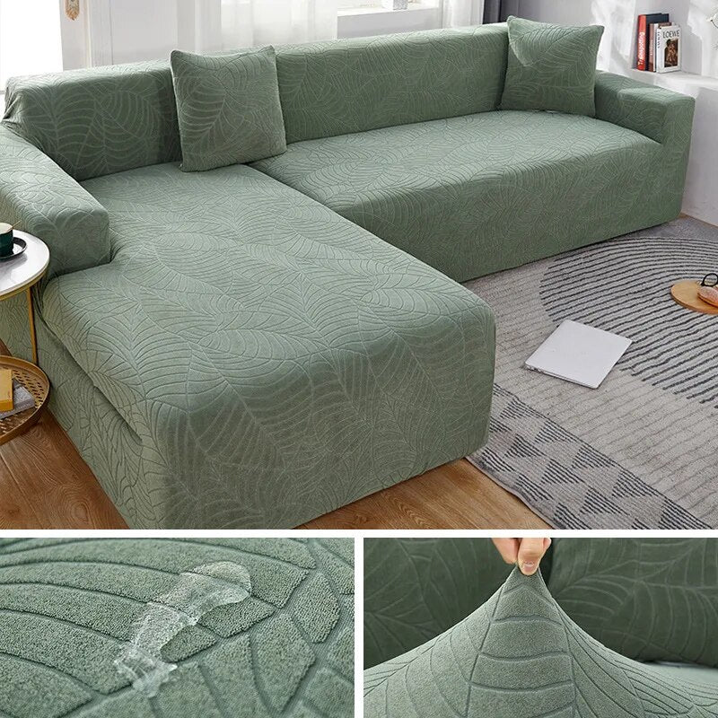 Waterproof Jacquard L Shaped Sofa Covers 1/2/3/4 Seats Solid Couch Slipcover Corner Sofa Cover Protector Bench Covers - Image 8