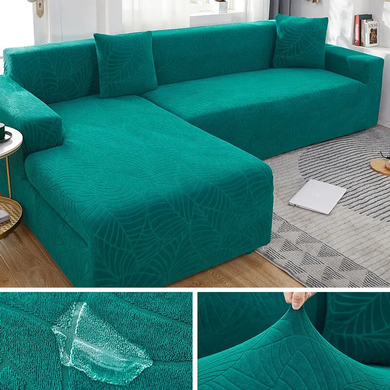 Waterproof Jacquard L Shaped Sofa Covers 1/2/3/4 Seats Solid Couch Slipcover Corner Sofa Cover Protector Bench Covers - Image 9
