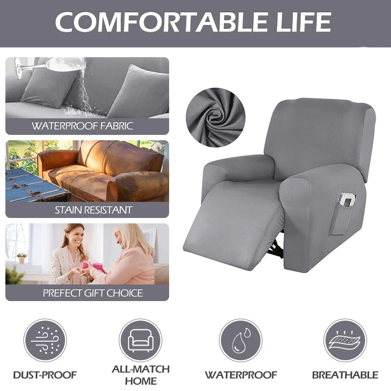 Waterproof Recliner Sofa Covers High Elasticity Lazy Boy Recliner Chair Covers Soft Anti-slip Recliner Chair Slipcover For Home - Image 4
