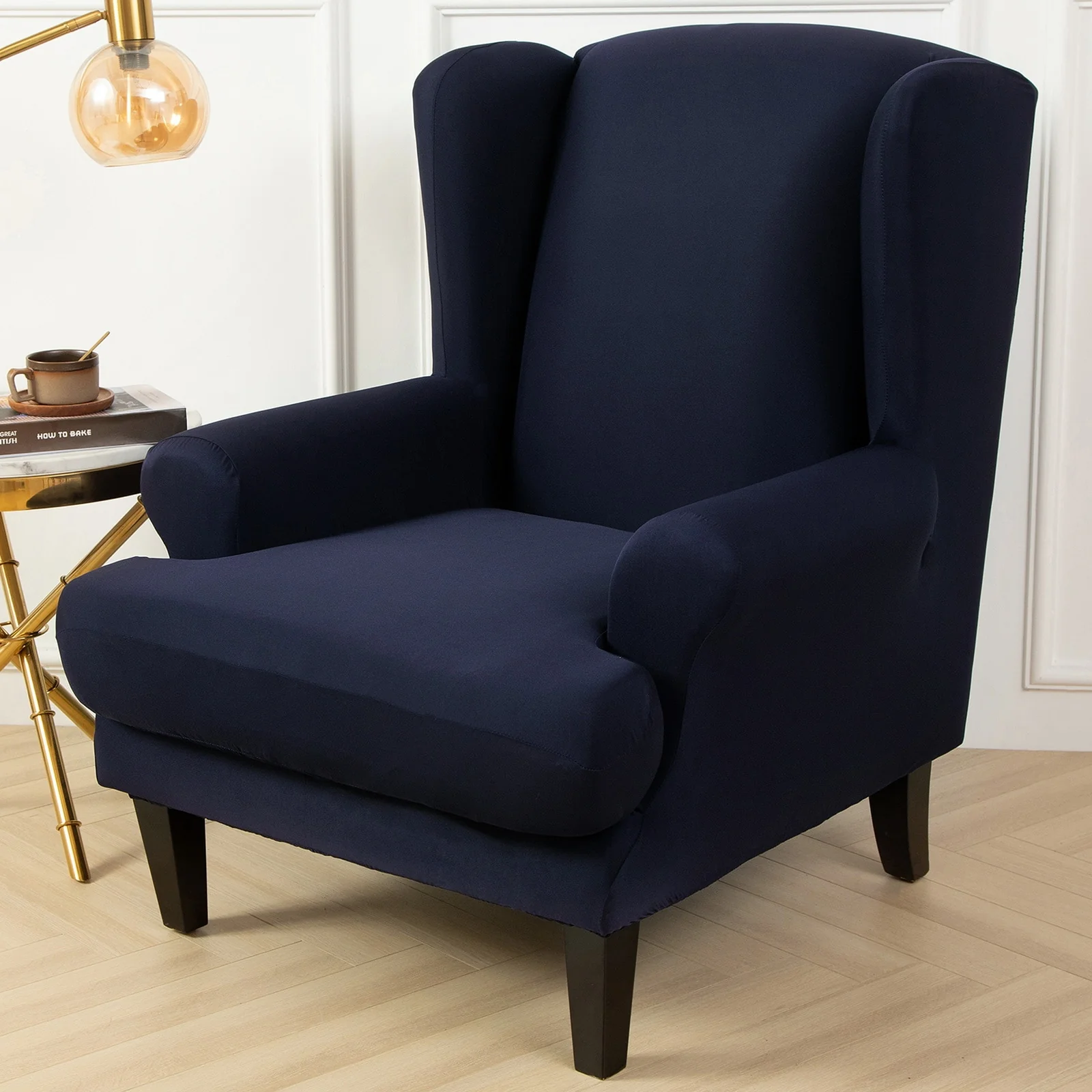 Waterproof Sloping Arm King Back Chair Cover Elastic Armchair Wingback Wing Sofa Back Chair Cover Stretch Protector Wing Back Chair Covers - Image 10
