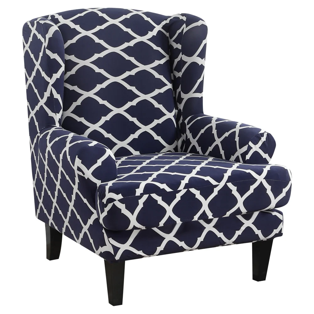 Waterproof Sloping Arm King Back Chair Cover Elastic Armchair Wingback Wing Sofa Back Chair Cover Stretch Protector Wing Back Chair Covers - Image 23