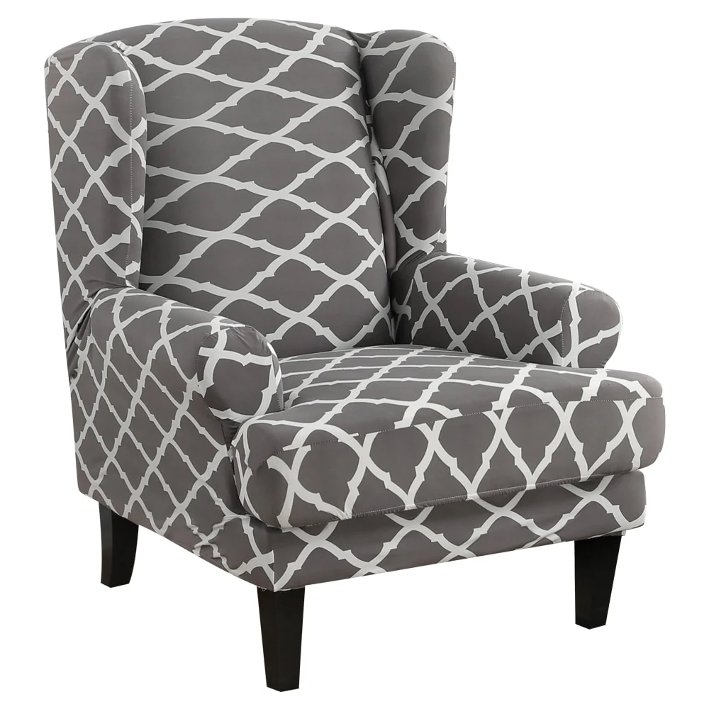 Waterproof Sloping Arm King Back Chair Cover Elastic Armchair Wingback Wing Sofa Back Chair Cover Stretch Protector Wing Back Chair Covers - Image 24