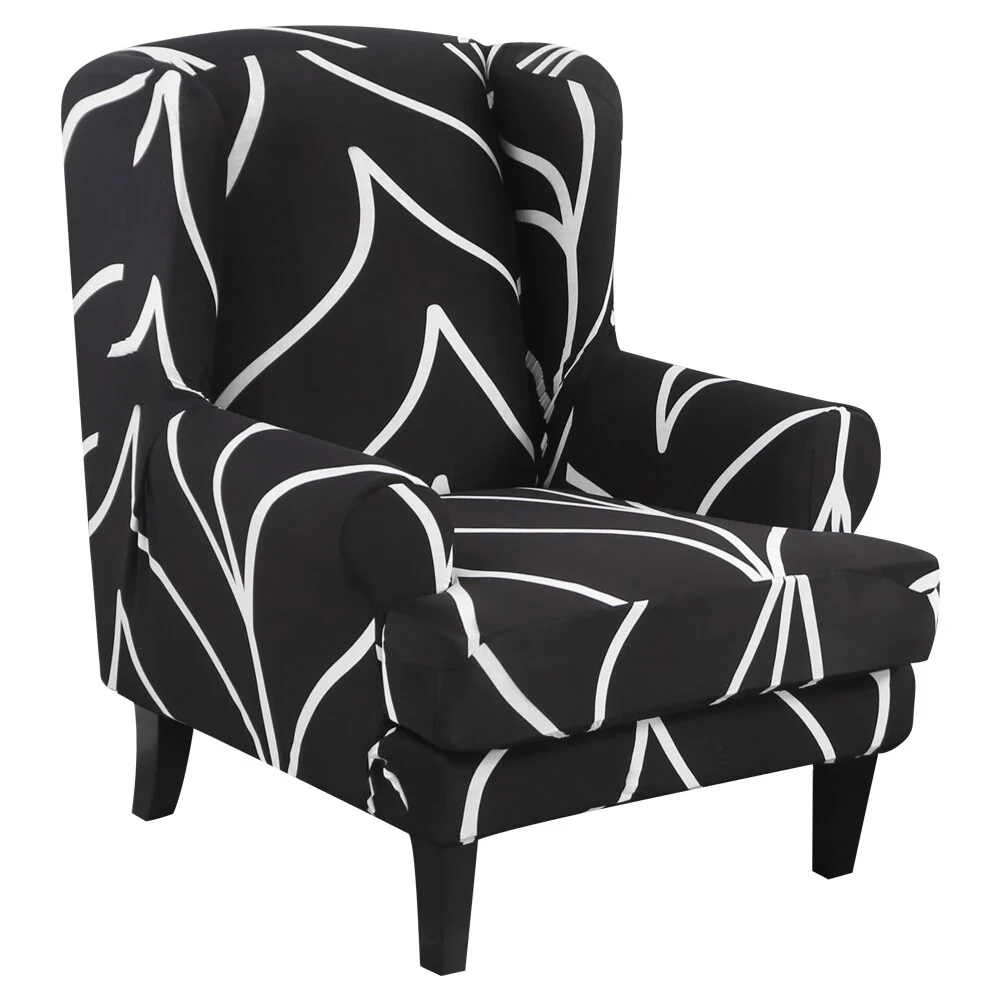 Waterproof Sloping Arm King Back Chair Cover Elastic Armchair Wingback Wing Sofa Back Chair Cover Stretch Protector Wing Back Chair Covers - Image 26