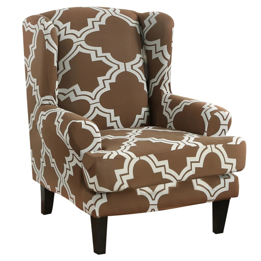 Waterproof Sloping Arm King Back Chair Cover Elastic Armchair Wingback Wing Sofa Back Chair Cover Stretch Protector Wing Back Chair Covers - Image 27