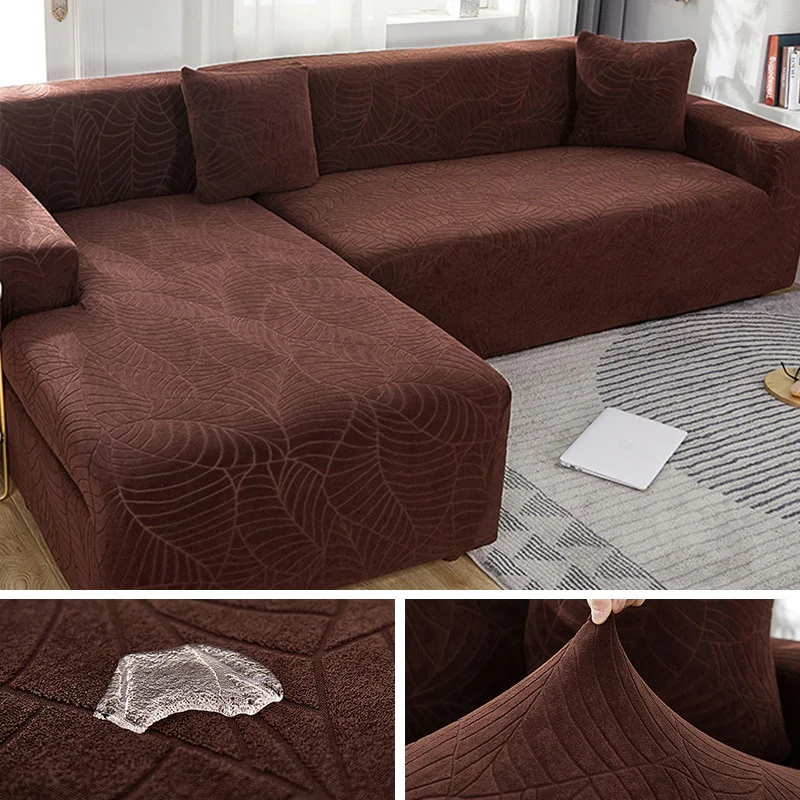 Waterproof Sofa Covers 1/2/3/4 Seats Jacquard Solid Couch Cover L Shaped Sofa Cover Protector Bench Covers - Image 10