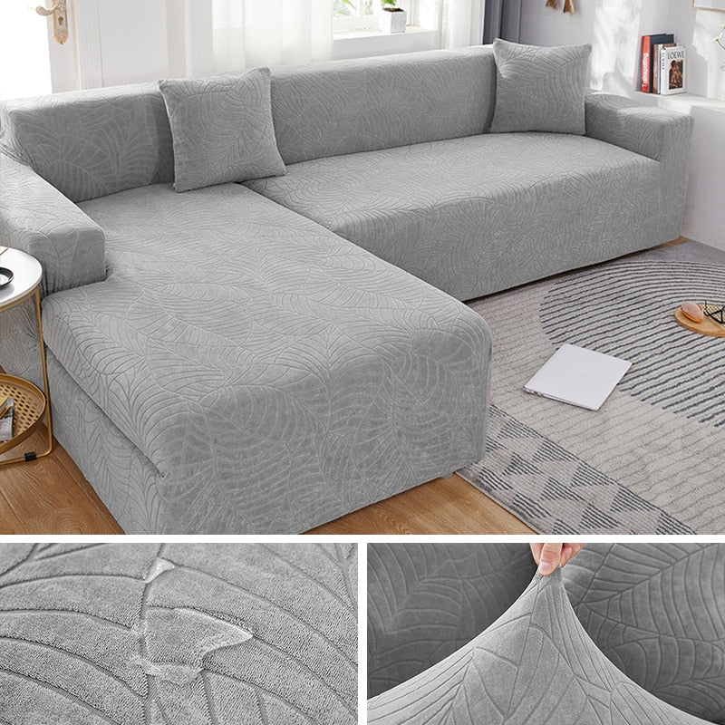 Waterproof Sofa Covers 1/2/3/4 Seats Jacquard Solid Couch Cover L Shaped Sofa Cover Protector Bench Covers - Image 11