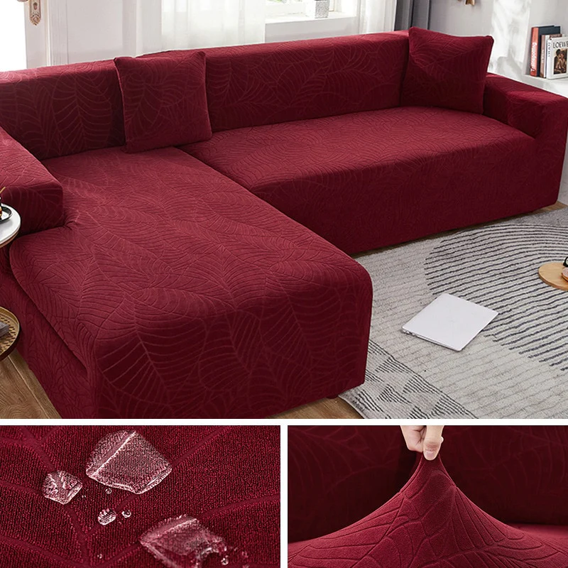 Waterproof Sofa Covers 1/2/3/4 Seats Jacquard Solid Couch Cover L Shaped Sofa Cover Protector Bench Covers - Image 13
