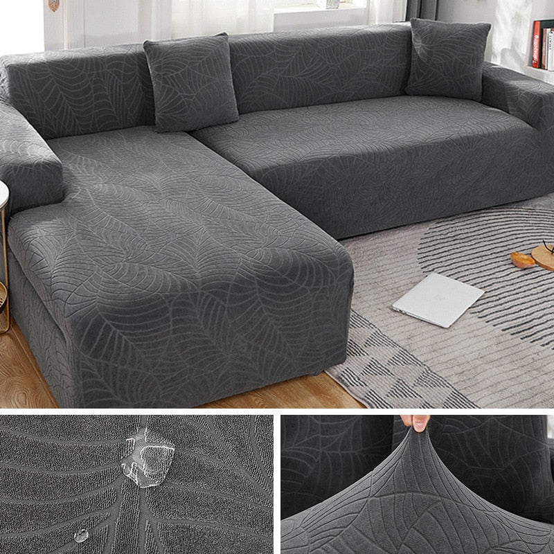 Waterproof Sofa Covers 1/2/3/4 Seats Jacquard Solid Couch Cover L Shaped Sofa Cover Protector Bench Covers - Image 14