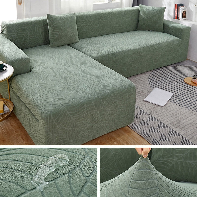 Waterproof Sofa Covers 1/2/3/4 Seats Jacquard Solid Couch Cover L Shaped Sofa Cover Protector Bench Covers - Image 8