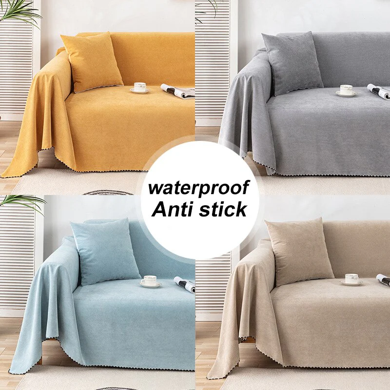 Waterproof Sofa Throw Cover Blanket Multipurpose Solid Color Furniture Cover Durable Fabric Dust-proof Anti-scratch - Image 5
