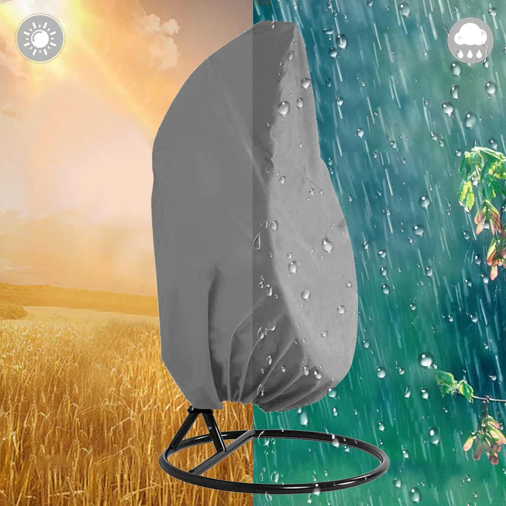 Wicker Swing Seat Cover Waterproof Patio Egg Chair Covers Anti-UV Waterproof Rattan Seat Cover Weave - Image 6